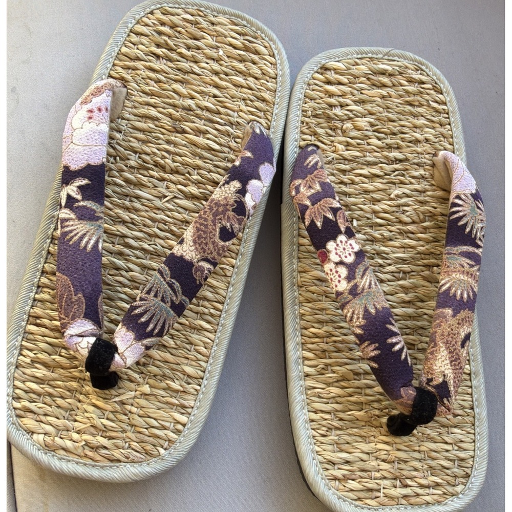 New Mushiro Igusa Grass Zori Sandals Foot Massage Effect Made in Japan 7